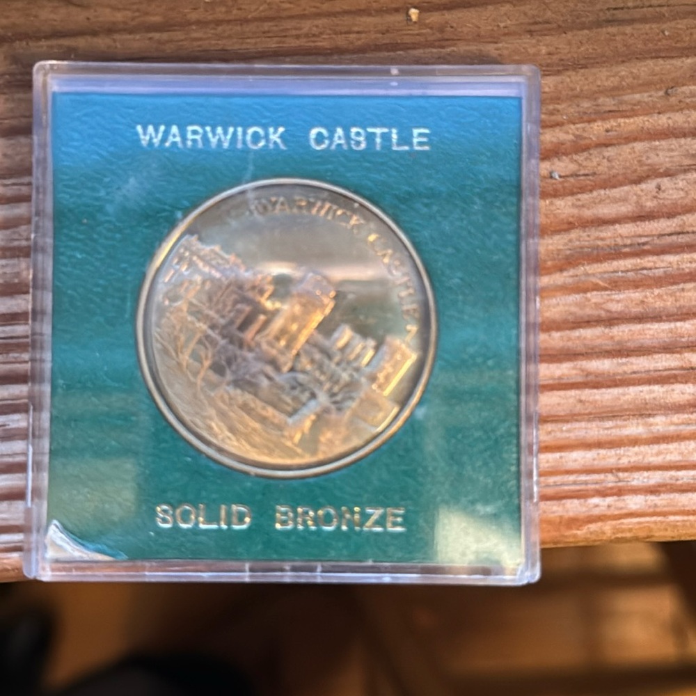 Warwick Castle, solid bronze coin